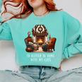 Cat Lover I'd Rather Be Home With My Cats Introvert Cozy Comfort Colors Sweatshirt Chalky Mint