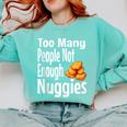 Chicken Nugget Saying Introvert Nuggie Foodie Food Comfort Colors Sweatshirt Chalky Mint