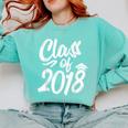 Class Of 2018 Graduation Cap Trendy Cute Comfort Colors Sweatshirt Chalky Mint
