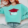 Class Of 2021 Burgundy Regalia Graduation Comfort Colors Sweatshirt Chalky Mint
