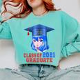 Class Of 2021 Graduate Kawaii Anime Girl School Graduation Comfort Colors Sweatshirt Chalky Mint