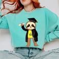 Class Of 2022 Sloth Graduation Masters College High School Comfort Colors Sweatshirt Chalky Mint