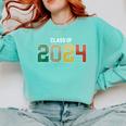 Class Of 2024 College High School Graduation Comfort Colors Sweatshirt Chalky Mint