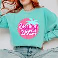 Class Of 2024 Senior Pink Retro Classic Girl Grad Graduation Comfort Colors Sweatshirt Chalky Mint