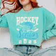 Class Of 2025 Hockey Senior Graduation Graduate Grad Comfort Colors Sweatshirt Chalky Mint