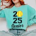 Class Of 2025 Softball Senior Graduation Graduate Women Comfort Colors Sweatshirt Chalky Mint