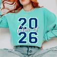 Class Of 2026 Graduation Varsity Navy Blue Letters Premium Tri-Blend Comfort Colors Sweatshirt Chalky Mint