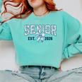 Class Of 2026 Senior 26 Coquette Bow Toile Preppy Graduation Comfort Colors Sweatshirt Chalky Mint