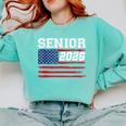 Class Of 2026 Senior Back To School American Flag Graduation Comfort Colors Sweatshirt Chalky Mint