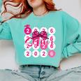 Class Of 2026 Senior Coquette Pink Bow Graduation Family Premium Tri-Blend Comfort Colors Sweatshirt Chalky Mint