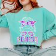 Class Of 2027 Senior Coquette Bow Messy Hair 26 Graduation Comfort Colors Sweatshirt Chalky Mint