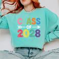 Class Of 2028 Colorful Graduation Comfort Colors Sweatshirt Chalky Mint