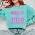 Class Of 2029 Pink Girls Shirt Graduation Comfort Colors Sweatshirt Chalky Mint