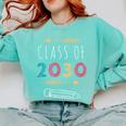 Class Of 2030 Grow With Me 2nd Grade Graduation Comfort Colors Sweatshirt Chalky Mint