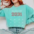 Class Of 2031 Graduation T-Shirt With Space For Hand Prints Comfort Colors Sweatshirt Chalky Mint