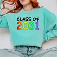 Class Of 2031 Pre-K -12th Grade Hand Prints Space Graduation Comfort Colors Sweatshirt Chalky Mint