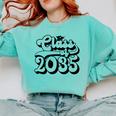 Class Of 2035 Senior Retro 2035 Grad Graduate Graduation Comfort Colors Sweatshirt Chalky Mint