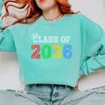 Class Of 2036 Grow With Me Graduation First Day Of School Comfort Colors Sweatshirt Chalky Mint