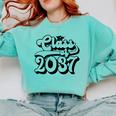 Class Of 2037 Senior Retro 2037 Grad Graduate Graduation Comfort Colors Sweatshirt Chalky Mint