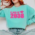 Class Of 2038 Pink Girls Growing Up School Memory Graduation Comfort Colors Sweatshirt Chalky Mint