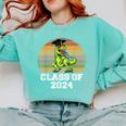 Class Of Dinosaur Apparel 2024 Graduation Graduate Dino Boy Comfort Colors Sweatshirt Chalky Mint