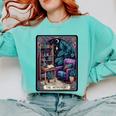 Color Graphic The Introvert Tarot Card Raglan Baseball Tee Comfort Colors Sweatshirt Chalky Mint