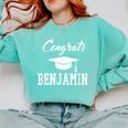 Congrats Benjamin College High School Graduation Comfort Colors Sweatshirt Chalky Mint
