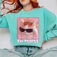 Cool Cat Meme Ew People Anti Social Introvert Cute Cat Comfort Colors Sweatshirt Chalky Mint