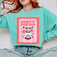 Cool Fun Cute Party Introvert Cat Character Comfort Colors Sweatshirt Chalky Mint