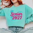 Coquette Pink Bow Senior 2027 Class Of Graduation Comfort Colors Sweatshirt Chalky Mint