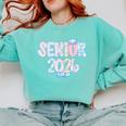Coquette Senior-Class Of 2026 Preppy Graduation Graduate Comfort Colors Sweatshirt Chalky Mint