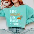 I Like Croissant And Maybe 3 People Baking Introvert Foodie Comfort Colors Sweatshirt Chalky Mint