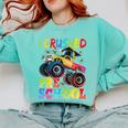 I Crushed Pre-K Monster Truck Graduation Preschool Grad 2025 Comfort Colors Sweatshirt Chalky Mint