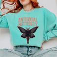 Cryptid Cryptozoology Mothman Introvert -Adults Butterfly Small Crew Neck Classic Fit Short Sleeve Polyester 100 Printed Blended Fabric Comfort Colors Sweatshirt Chalky Mint