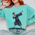 Dabbing Graduate Zebra Team Mascot Graduation Senior Shirt Comfort Colors Sweatshirt Chalky Mint