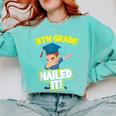 Dabbing Graduation Boy 8th Grade Class Of 2021 Comfort Colors Sweatshirt Chalky Mint