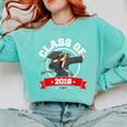 Dabbing Graduation Class Of 2018 Women Comfort Colors Sweatshirt Chalky Mint