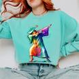 Dabbing Graduation Women Comfort Colors Sweatshirt Chalky Mint