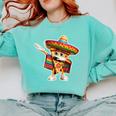 Dabbing Mexican Pizza Dance Food Lover Graduation Comfort Colors Sweatshirt Chalky Mint