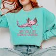 Most Days I Just Wanna Be An Axolotl Salamander Introvert Raglan Baseball Tee Comfort Colors Sweatshirt Chalky Mint
