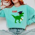 Dinosaur Rawr Diploma Graduate Graduation Comfort Colors Sweatshirt Chalky Mint