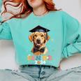 Dog Class Of 2024 Graduation Senior 2024 Men Women Girls Kids Comfort Colors Sweatshirt Chalky Mint