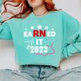 Earned It 2023 For Nurse Graduation Or RN LPN Class Of 2023 Comfort Colors Sweatshirt Chalky Mint