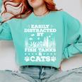 Easily Distracted By Fish Tanks And Cats Lover Introvert Comfort Colors Sweatshirt Chalky Mint