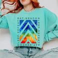 Eat Beach Sleep Repeat Summer Vacation Graduation Tees Men Women Kids Comfort Colors Sweatshirt Chalky Mint