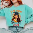 Educated Latina Graduation Day Grad Si Se Pudo Class Of 2024 Comfort Colors Sweatshirt Chalky Mint
