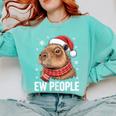Ew People Capybara Christmas Introvert Holiday Humor Comfort Colors Sweatshirt Chalky Mint Ew People Capybara Christmas Introvert Holiday Humor Comfort Colors Sweatshirt Chalky Mint