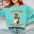 Ew People Ferret Saying Mask Introvert Ferrets Comfort Colors Sweatshirt Chalky Mint