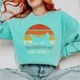 Ew People Retro Cat Cat Lover Introvert Comfort Colors Sweatshirt Chalky Mint
