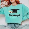 Finally I'm Graduate Graduation Comfort Colors Sweatshirt Chalky Mint